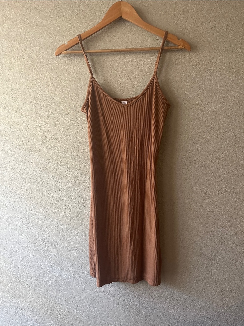 Stars above Spaghetti Strap Slip Nightgown in Brown XS